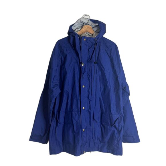 Woolrich Jacket Mens Large Blue Gore-Tex Hooded Parka Rain Coat Style 7401